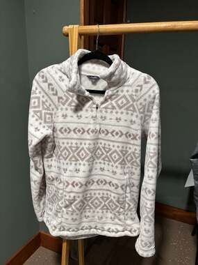 Eddie Bauer Women's Fair Isle 1/4 Zip High Pile Fleece Pullover